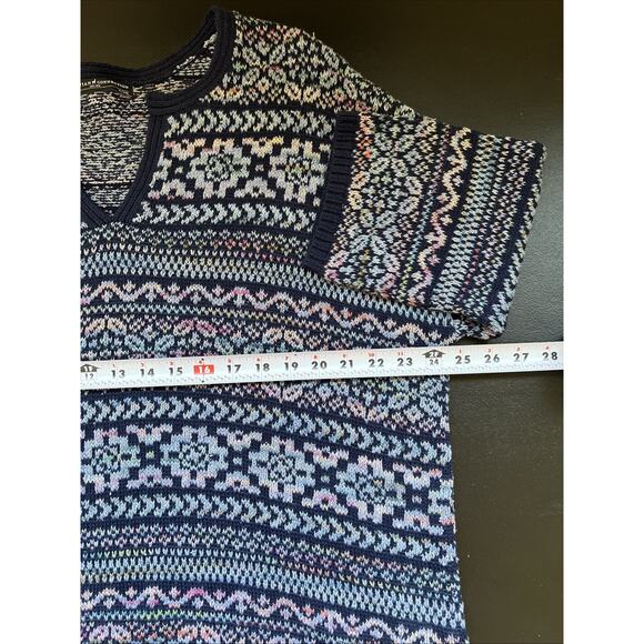 Peruvian Connection Sweater XXL Saphir Pullover Nordic Fair Isle Cotton Alpaca - Picture 8 of 10